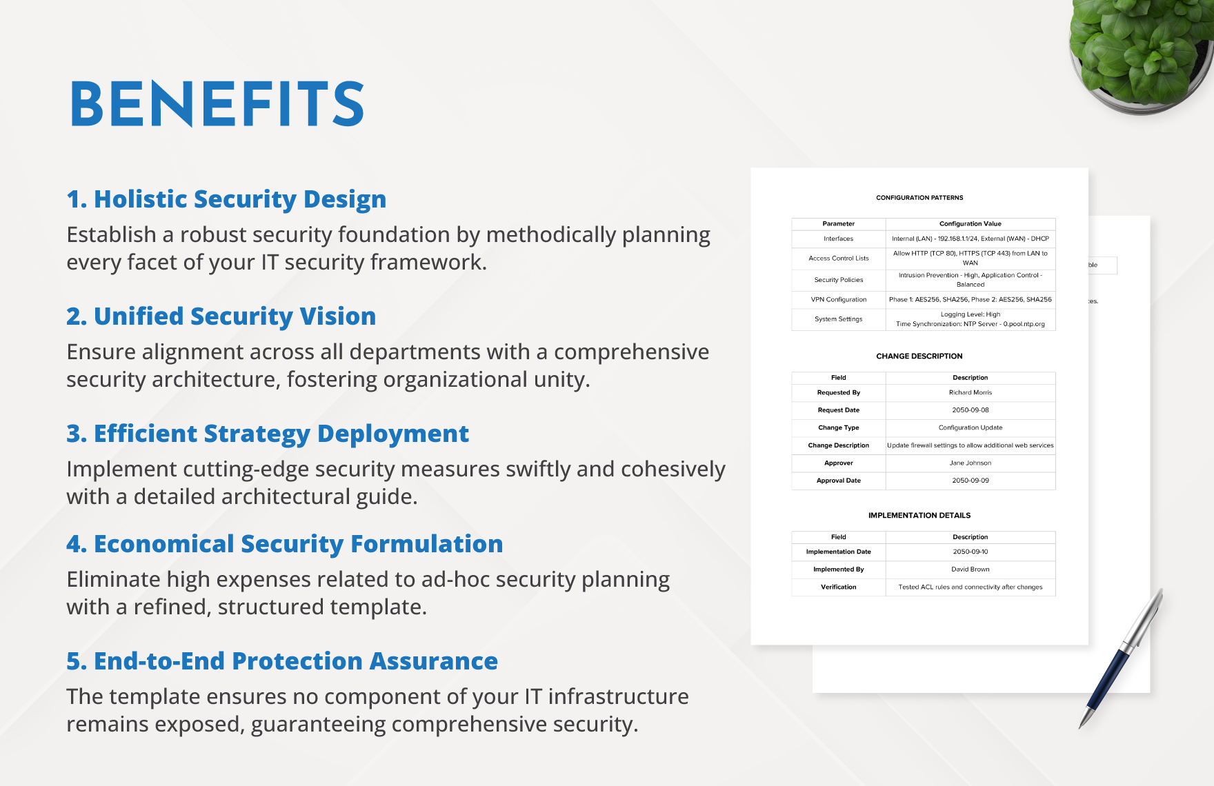 IT Security Infrastructure Configuration Slip Template