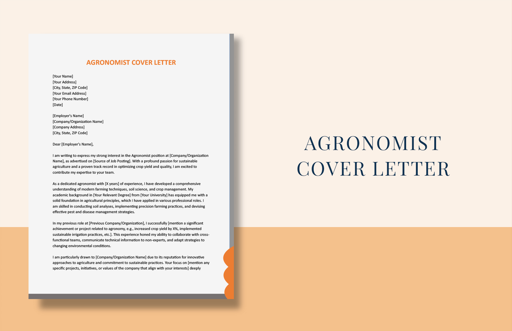 Agronomist Cover Letter in Word, Google Docs