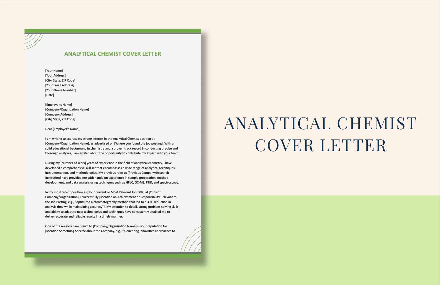 Analytical Chemist Cover Letter