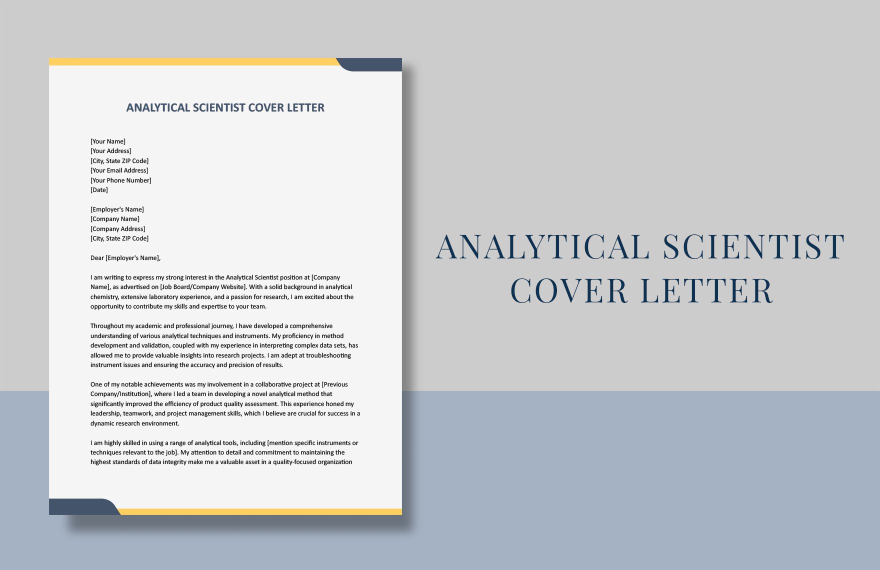 Analytical Scientist Cover Letter in Word, Google Docs