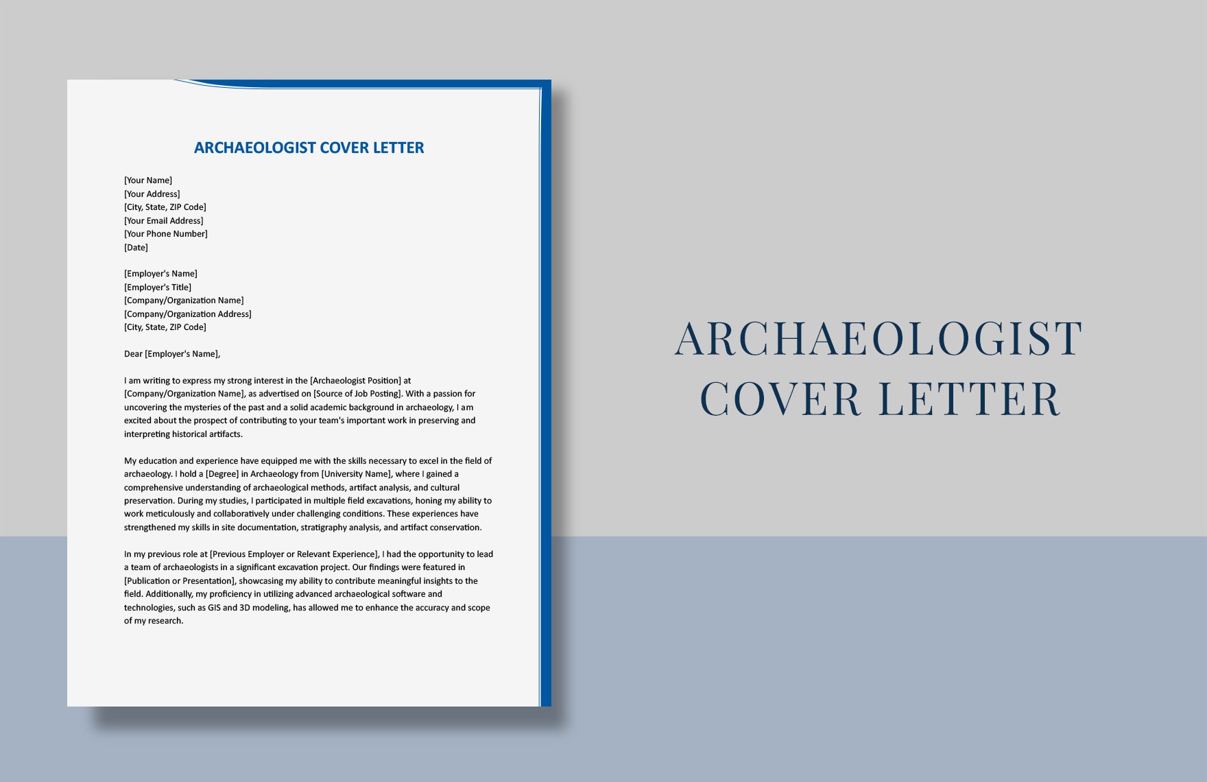 Archaeologist Cover Letter