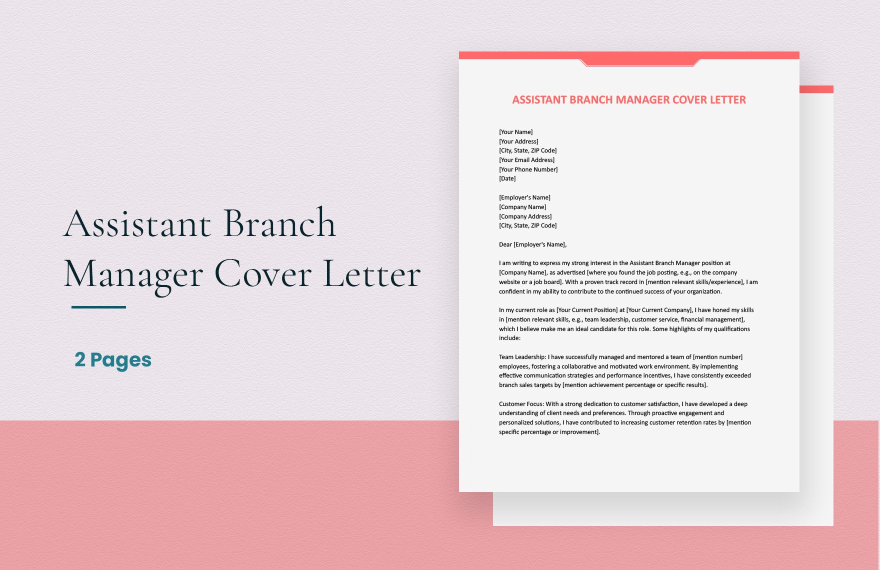 Assistant Branch Manager Cover Letter
