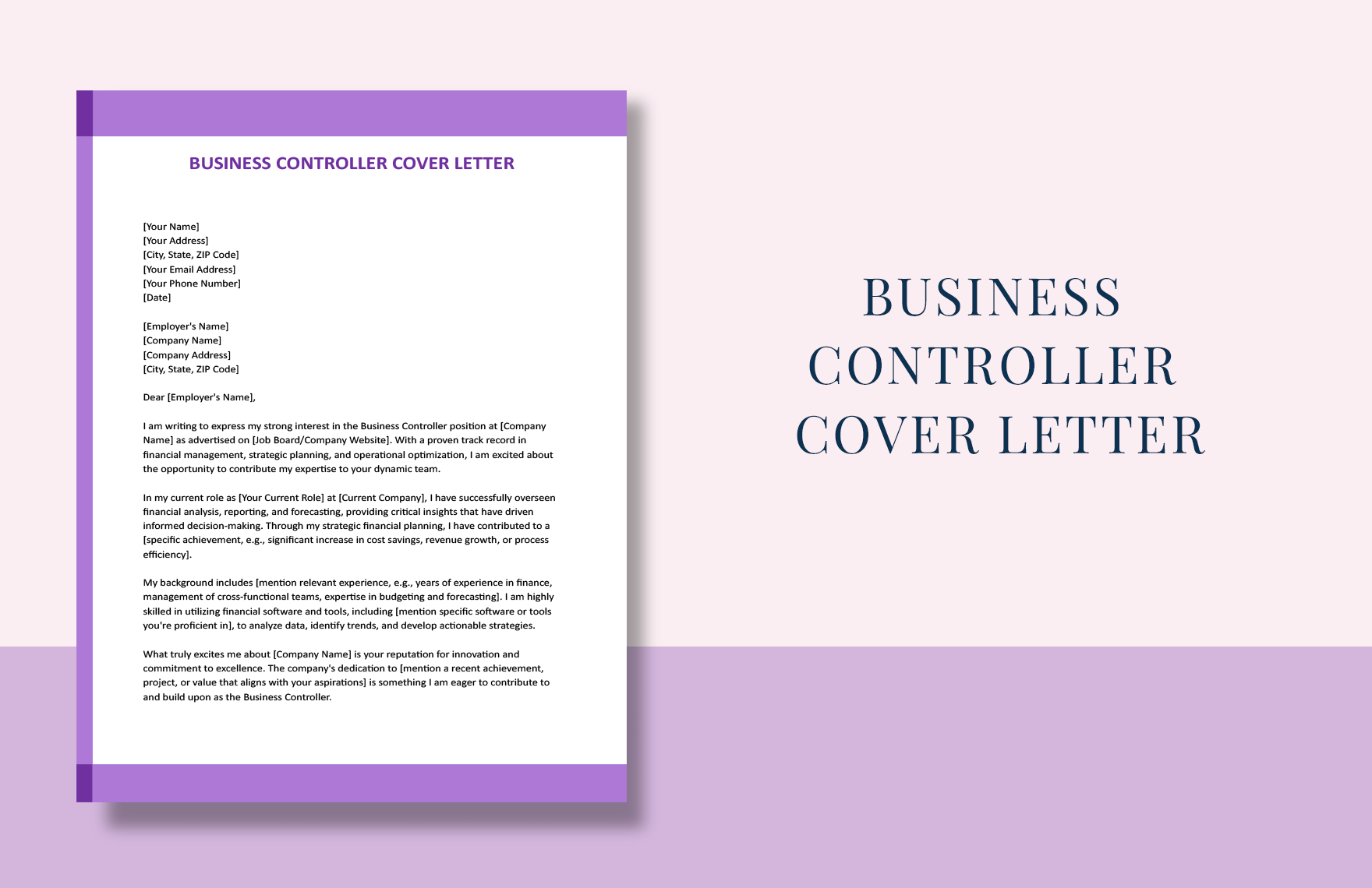 Business Controller Cover Letter