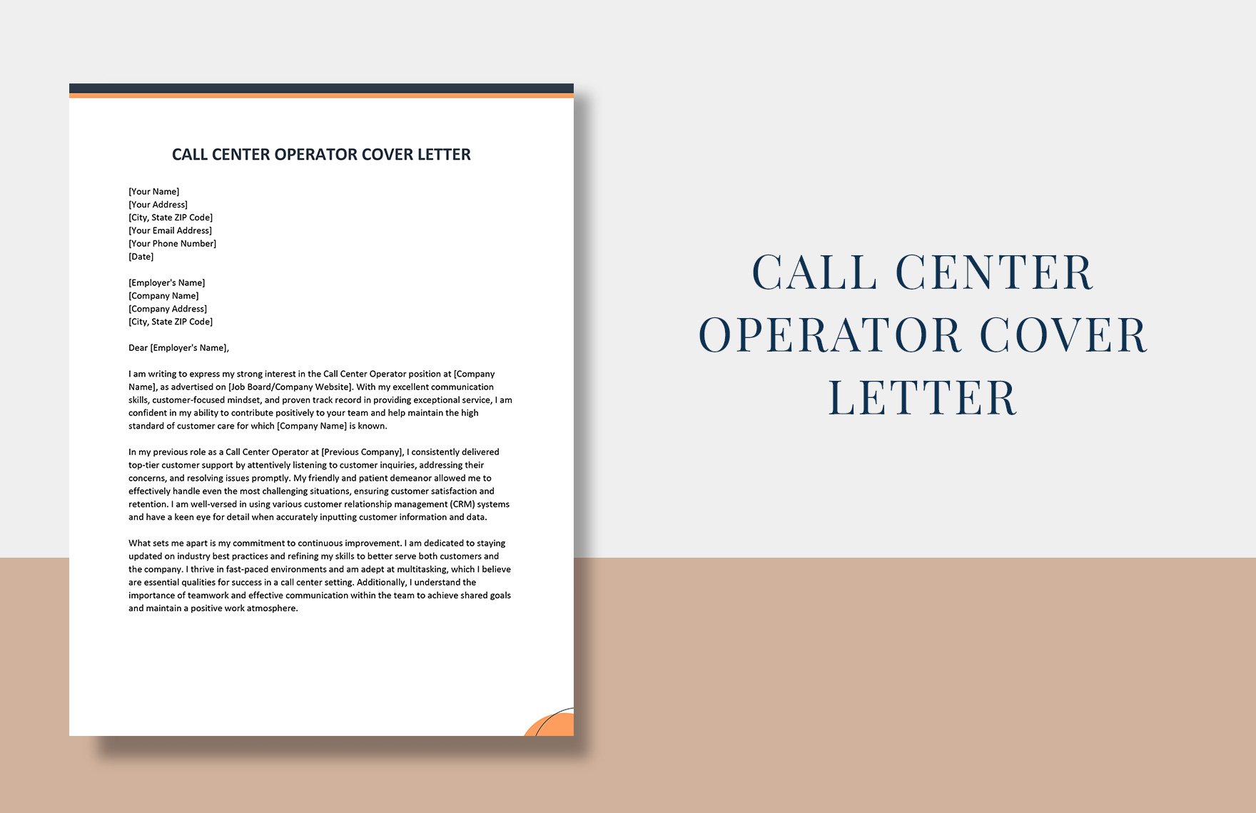 Call Center Operator Cover Letter