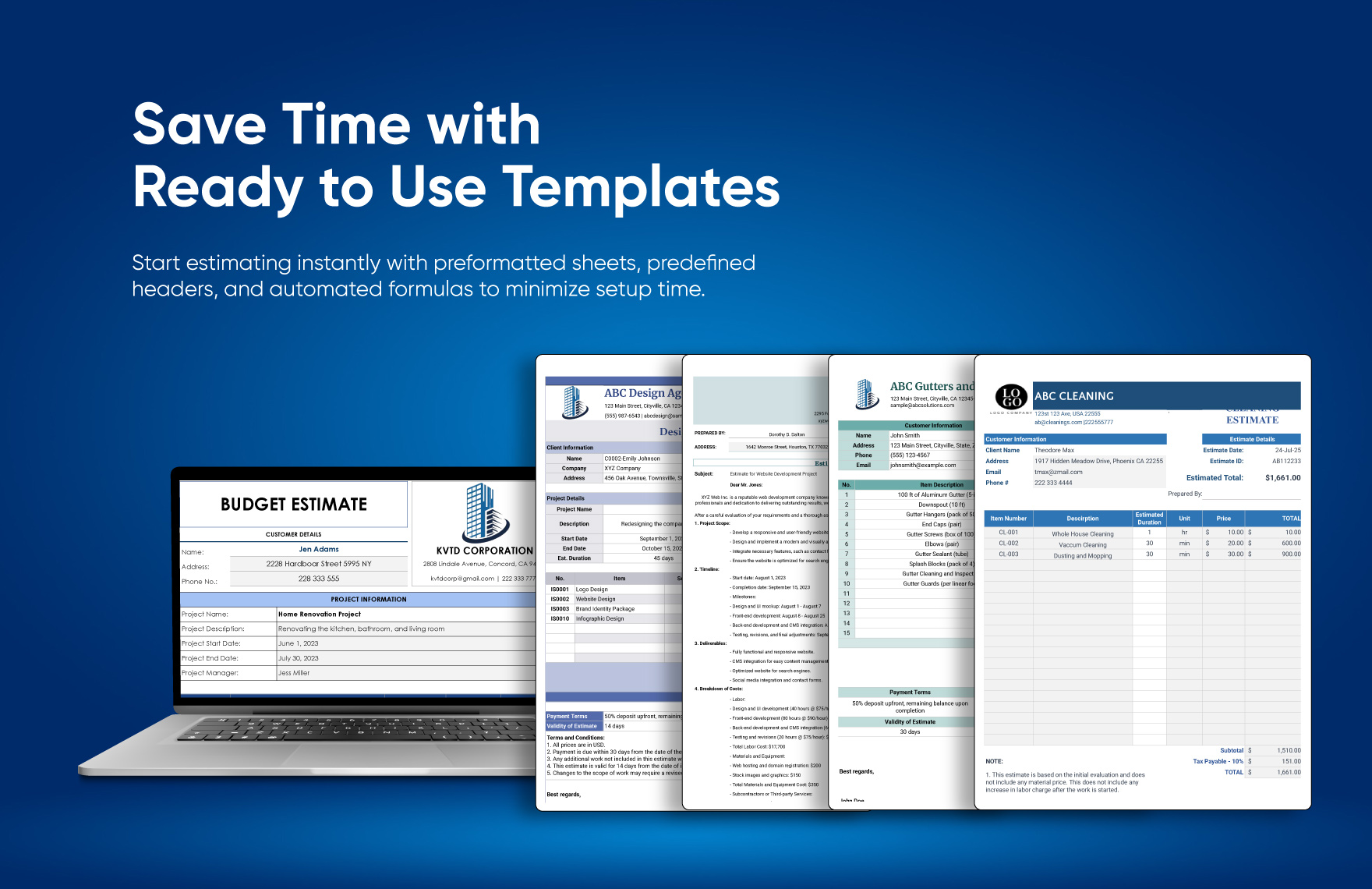 40+ Ultimate Estimation Template Bundle