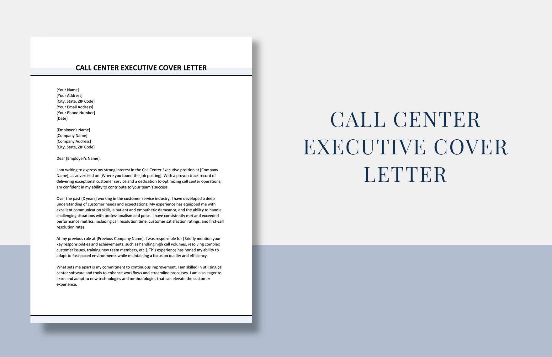 Call Center Executive Cover Letter