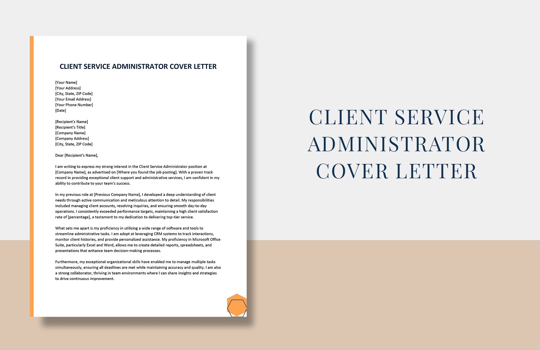 Client Service Administrator Cover Letter