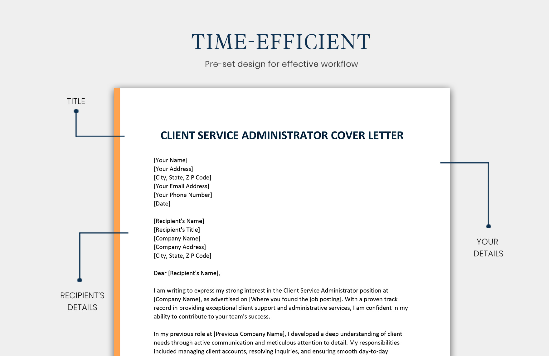Client Service Administrator Cover Letter