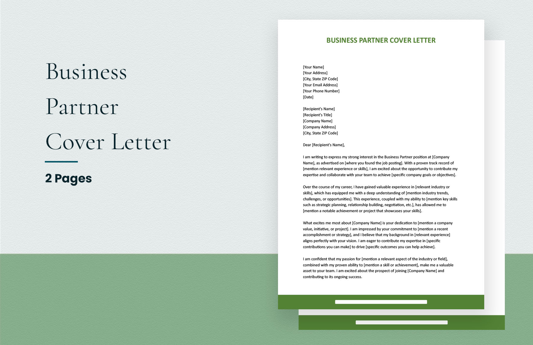 Business Partner Cover Letter