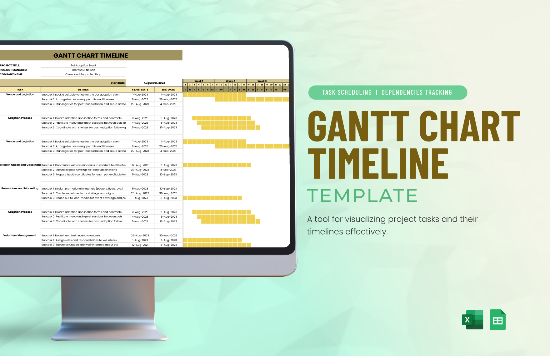 Gantt Chart Timeline Template