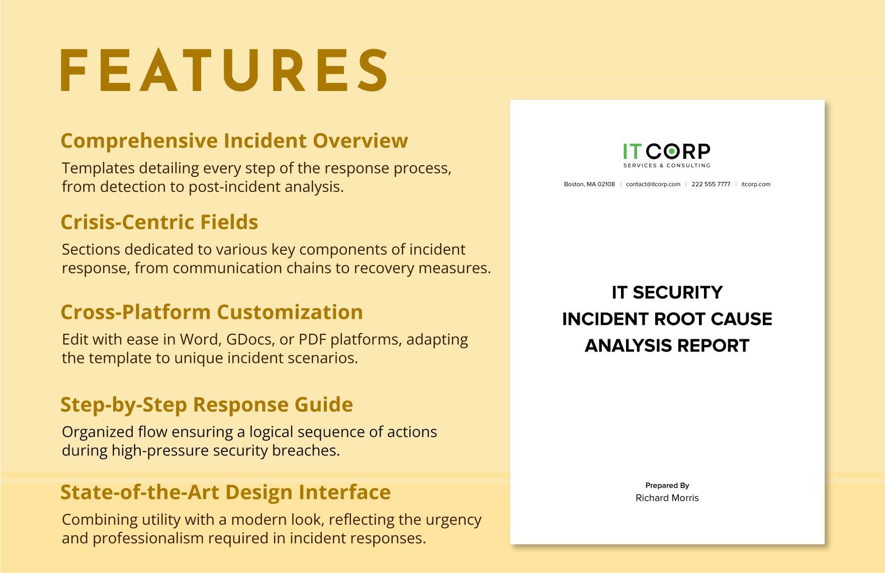 IT Security Incident Root Cause Analysis Report Template