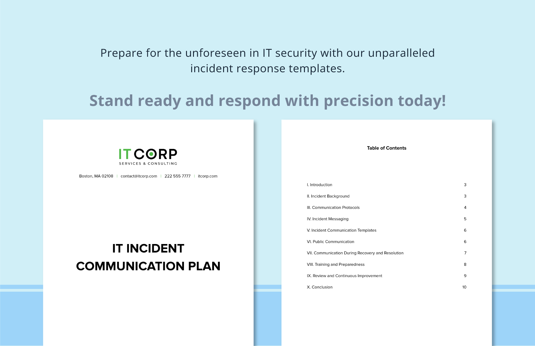 IT Incident Communication Plan Template