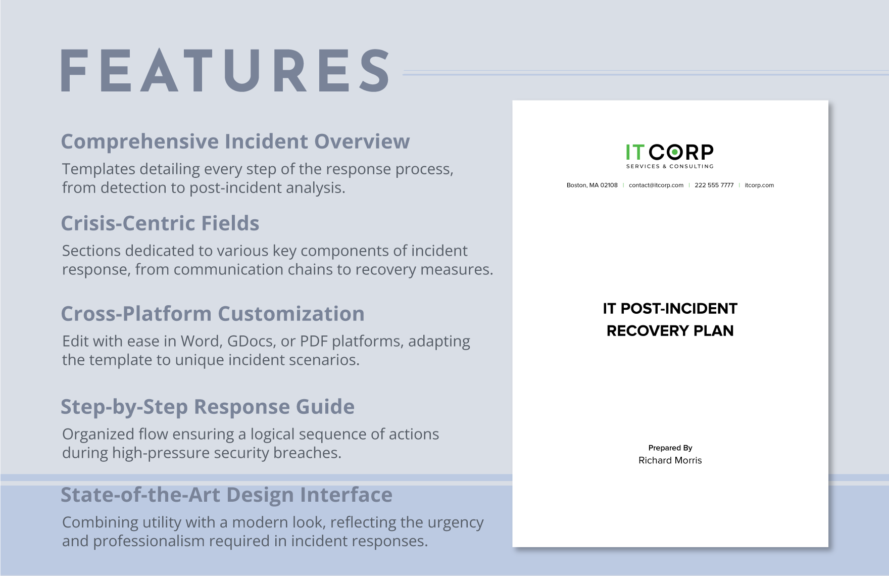 IT Post-Incident Recovery Plan Template