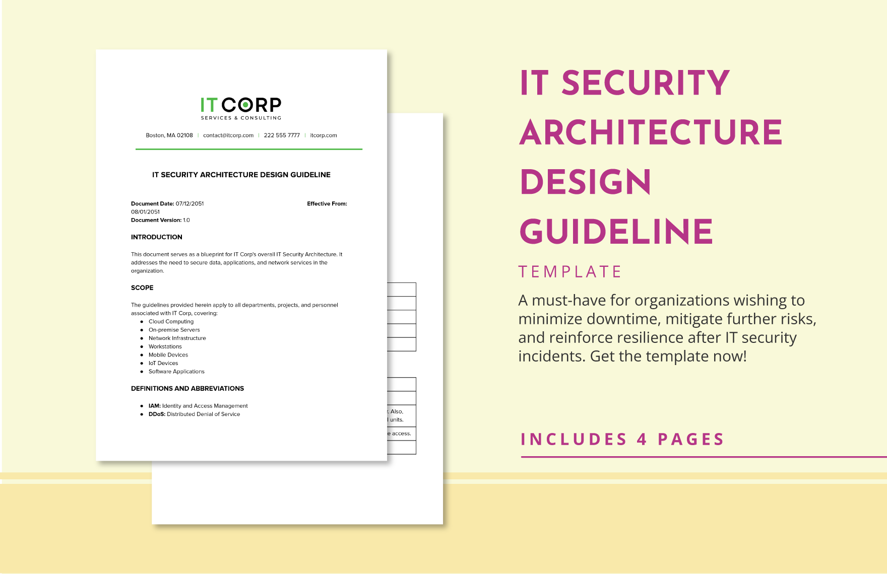 IT Security Architecture Design Guideline in Word, Google Docs, PDF
