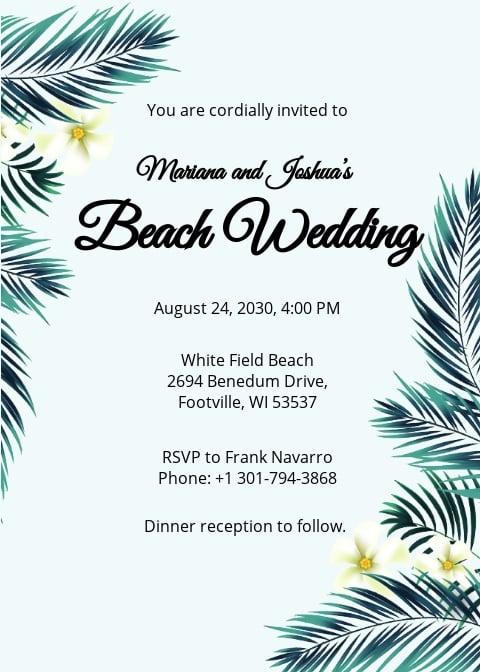 Beach Wedding Invitation Template.jpe
