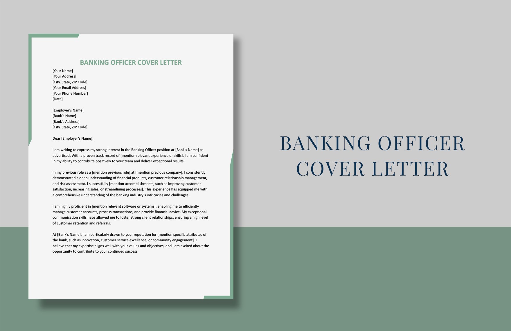 Banking Officer Cover Letter