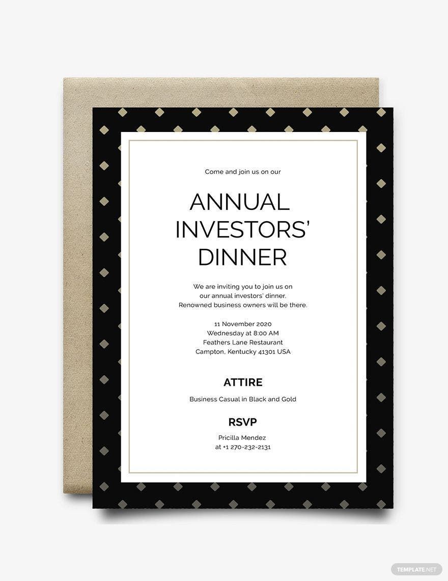 Business Dinner Invitation Template
