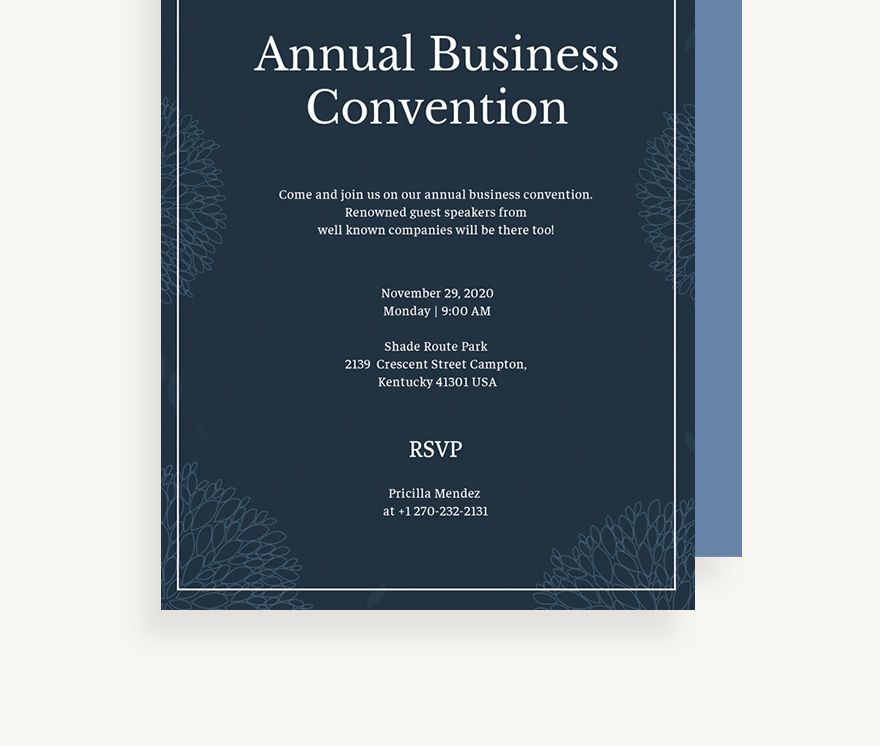Business Event Invitation Template