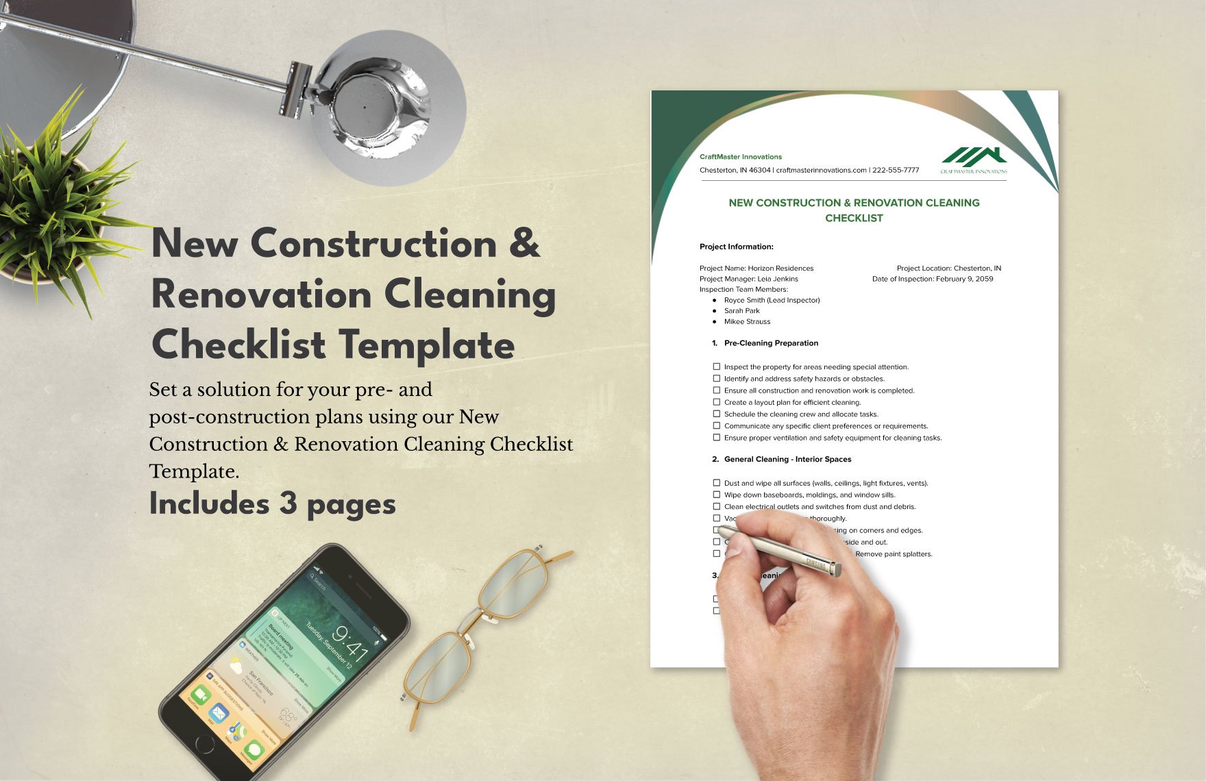 New Construction & Renovation Cleaning Checklist Template