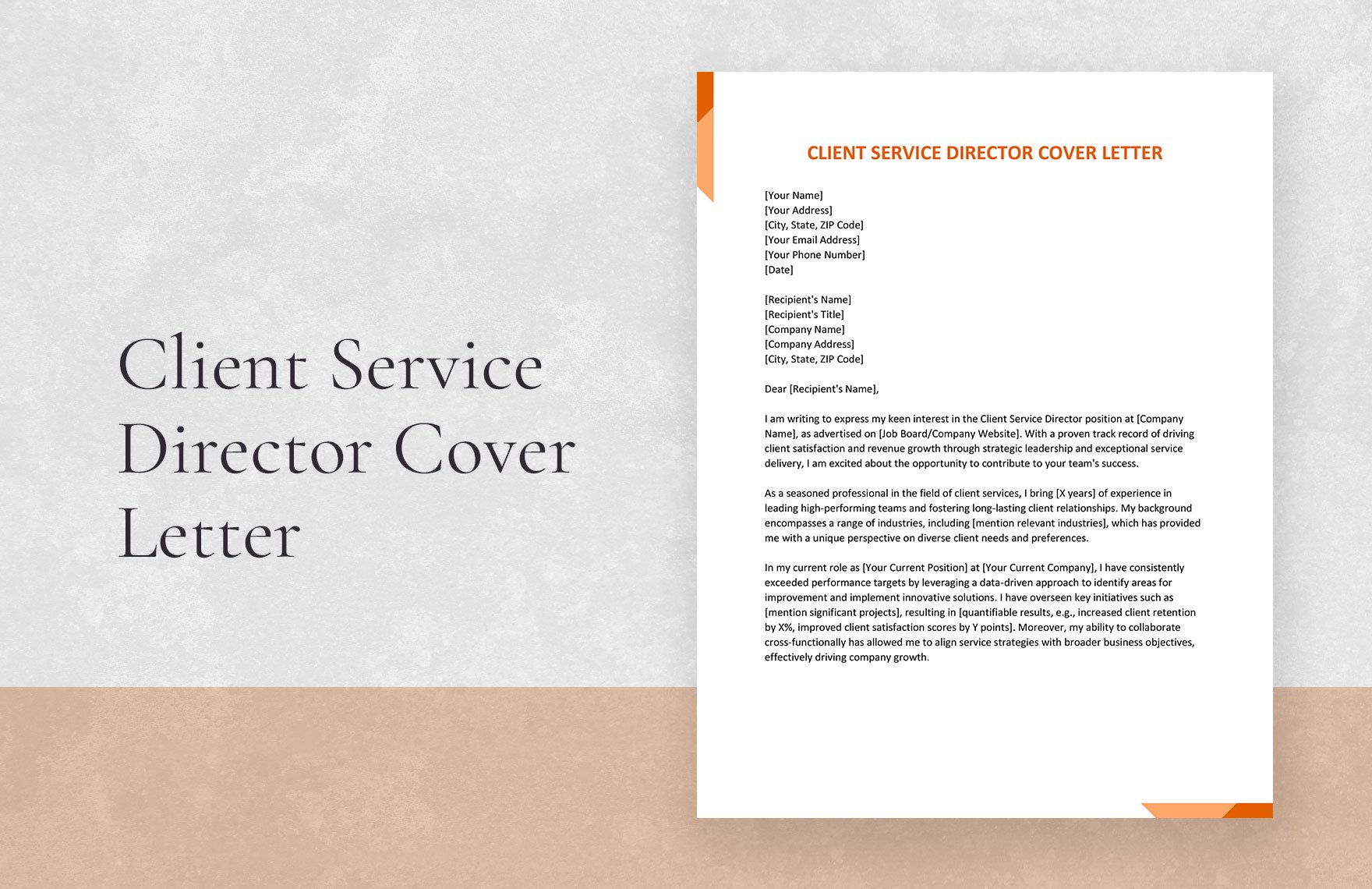Client Service Director Cover Letter