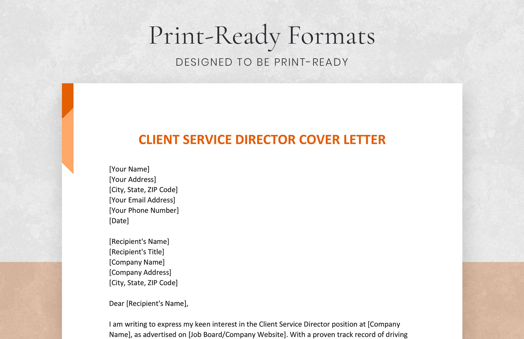 Client Service Director Cover Letter