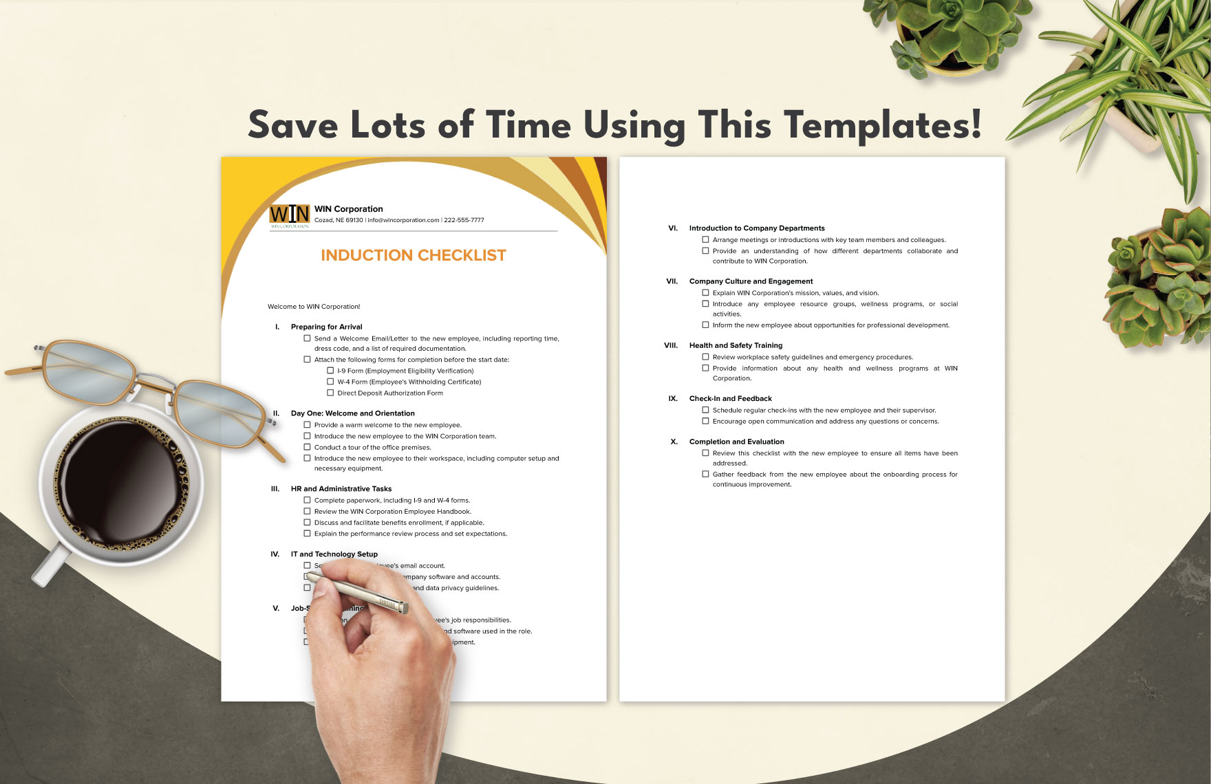Printable Induction Checklist Template