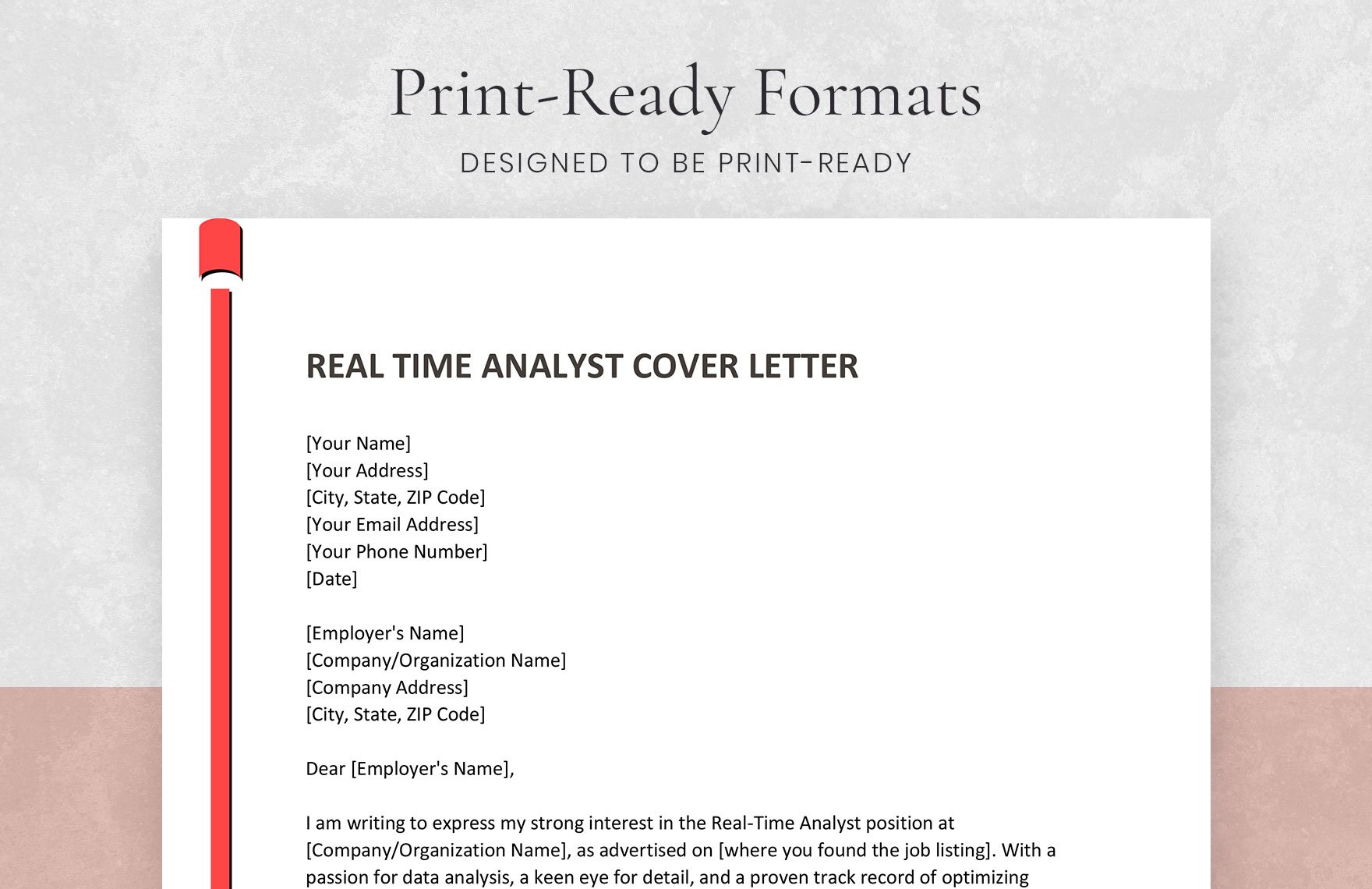 Real Time Analyst Cover Letter