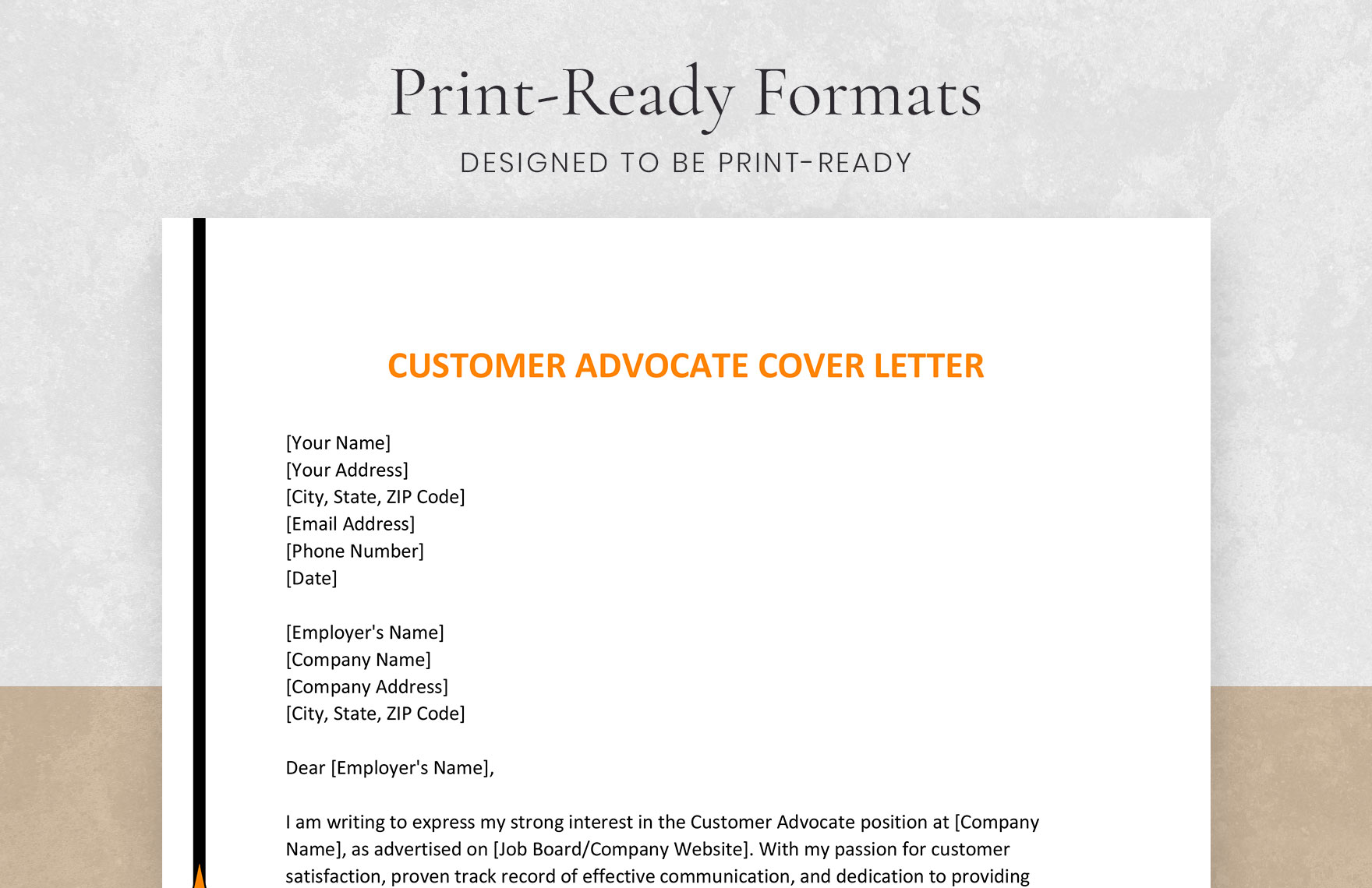 Customer Advocate Cover Letter