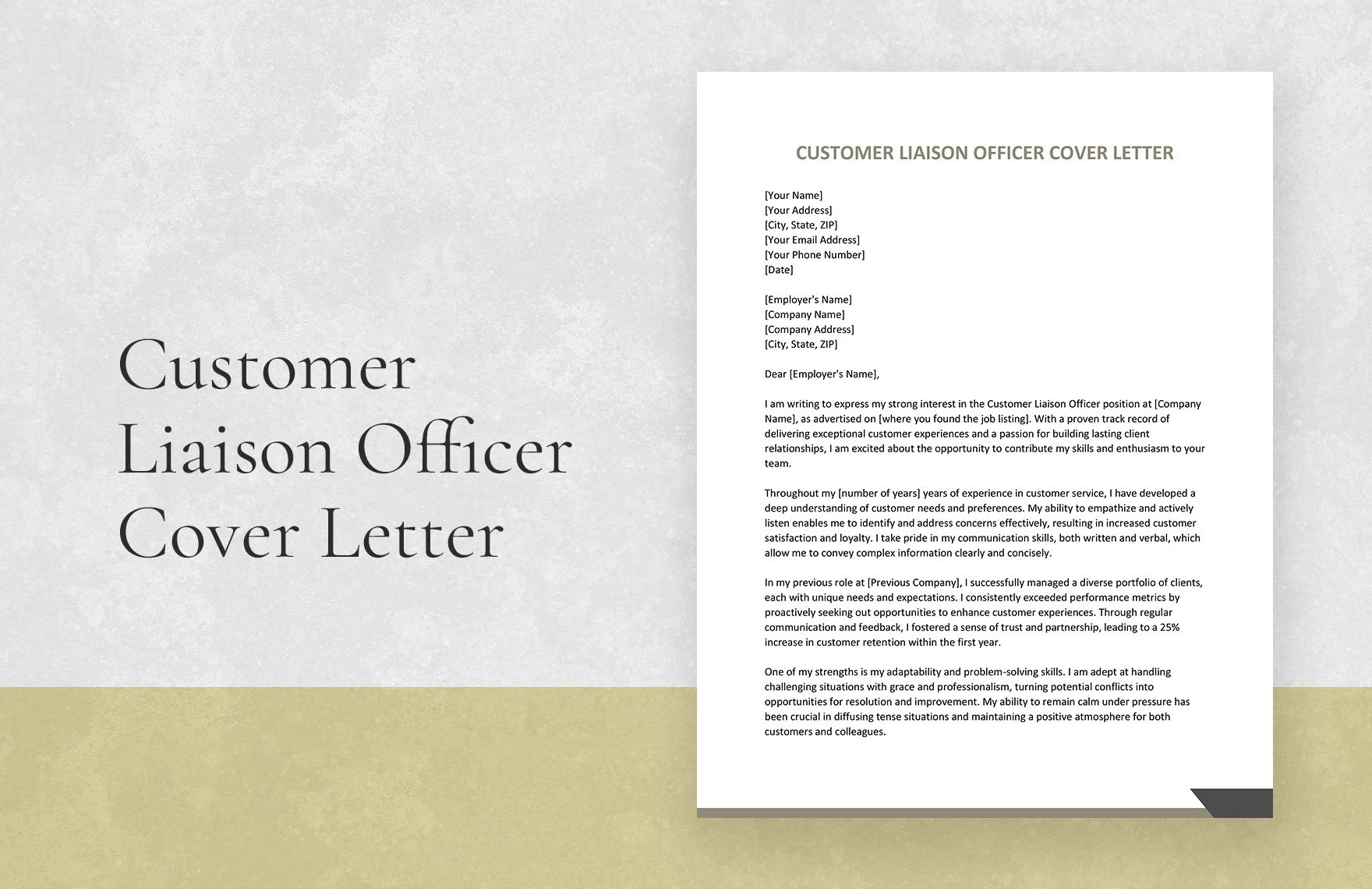 Customer Liaison Officer Cover Letter