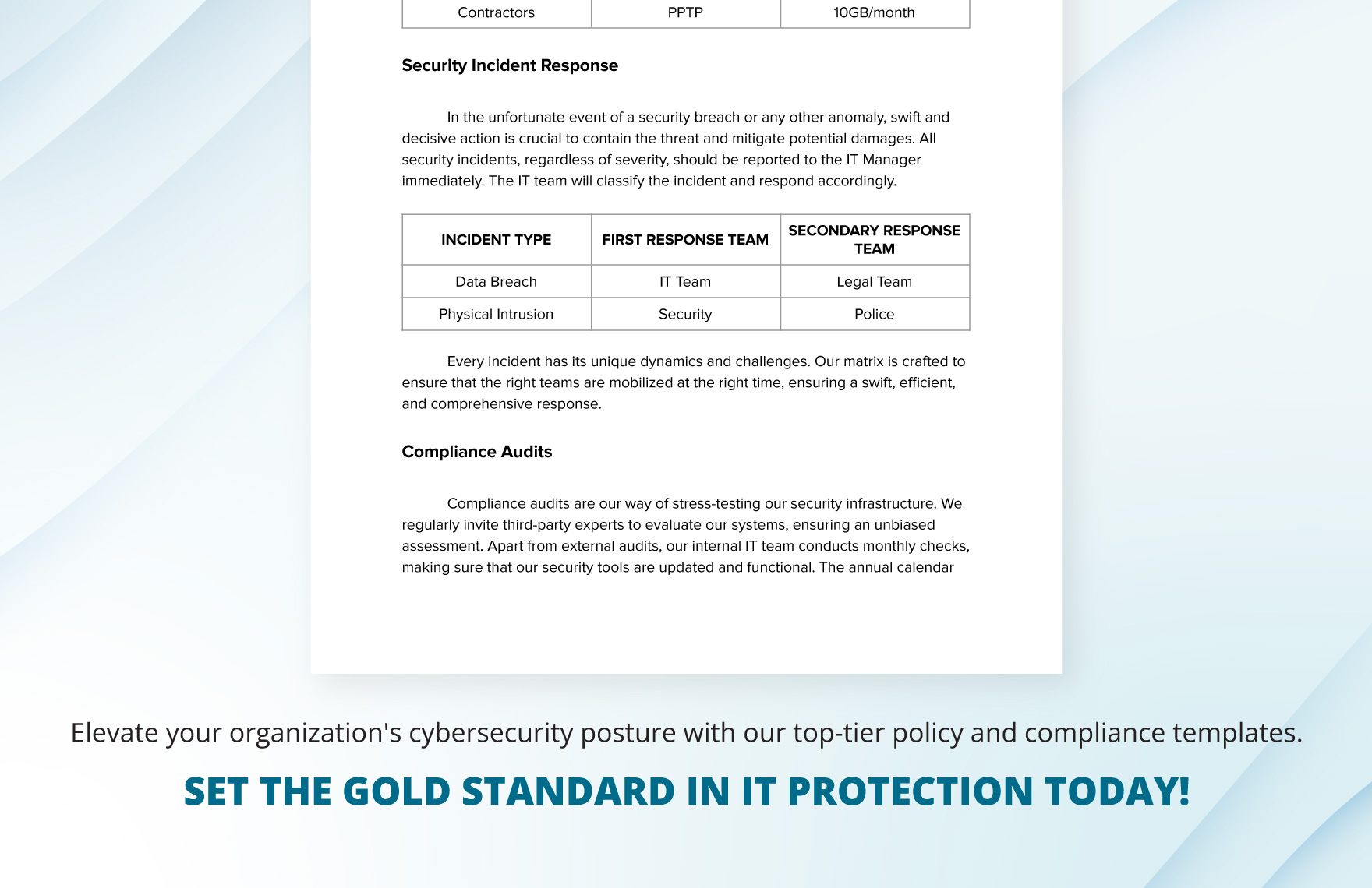 IT Security Compliance Handbook Template