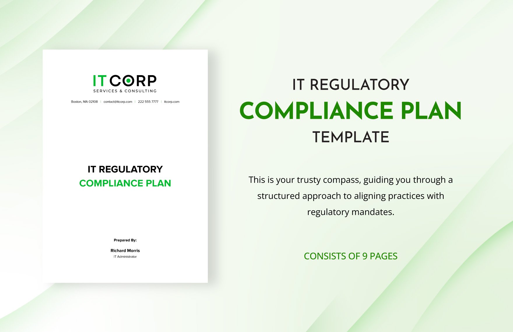 IT Regulatory Compliance Plan Template