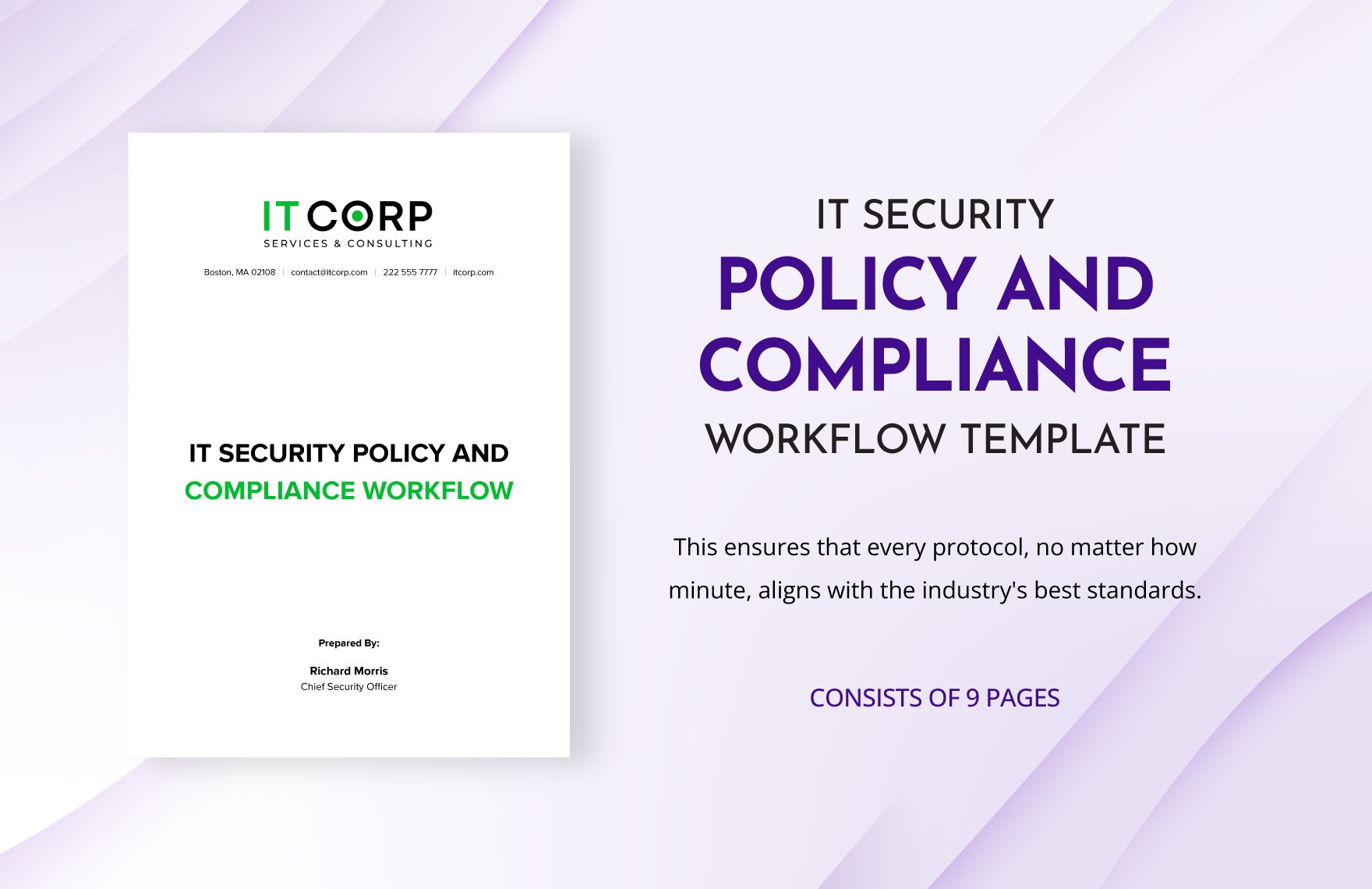 IT Security Policy & Compliance Workflow Template in Word, Google Docs, PDF