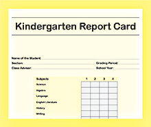 Free Kindergarten Report Card Template in Adobe Illustrator | Template.net