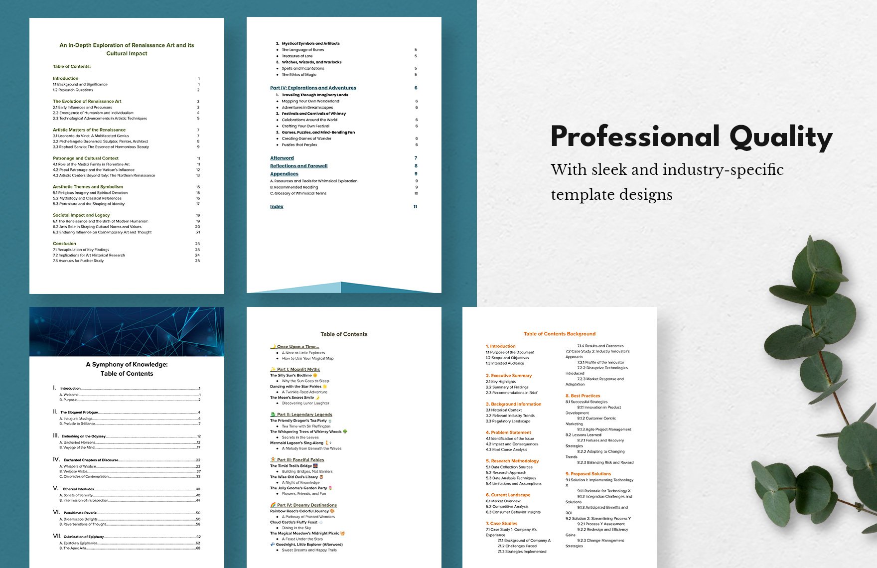 10+ Table of Contents Template Bundle