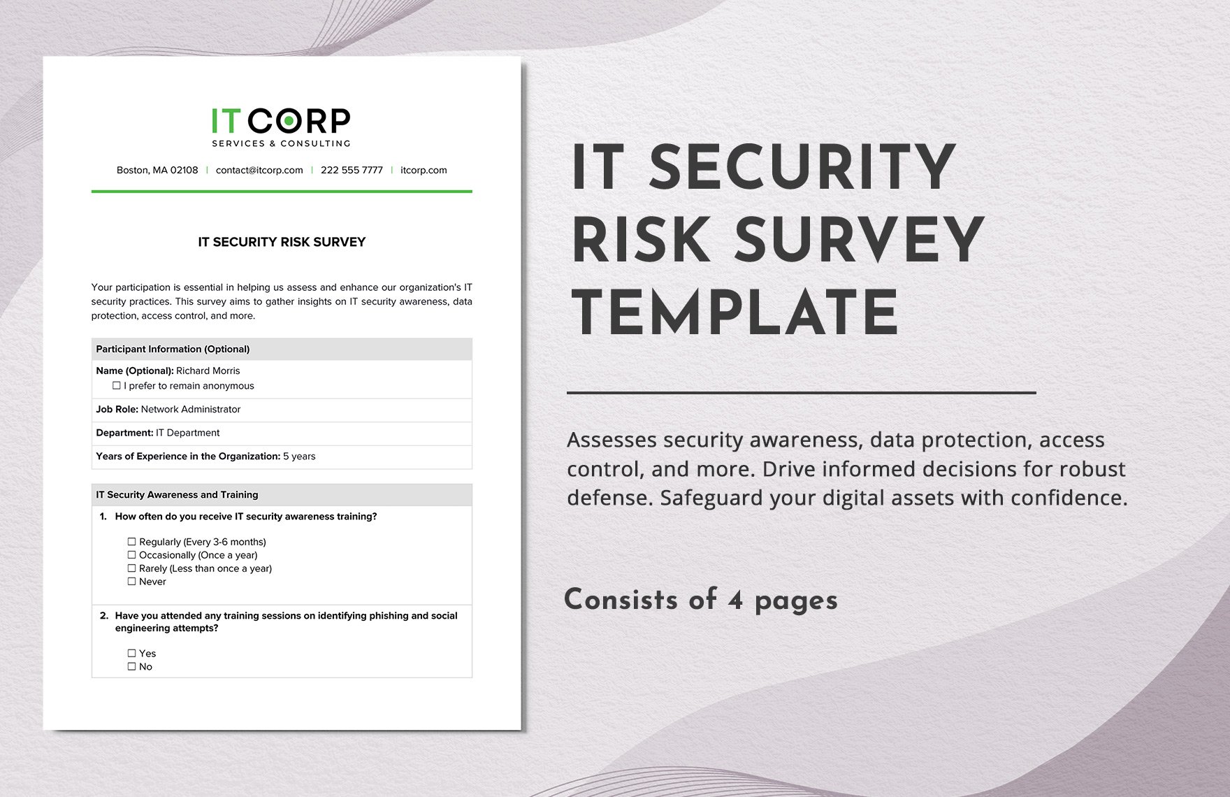 IT Security Risk Survey Template