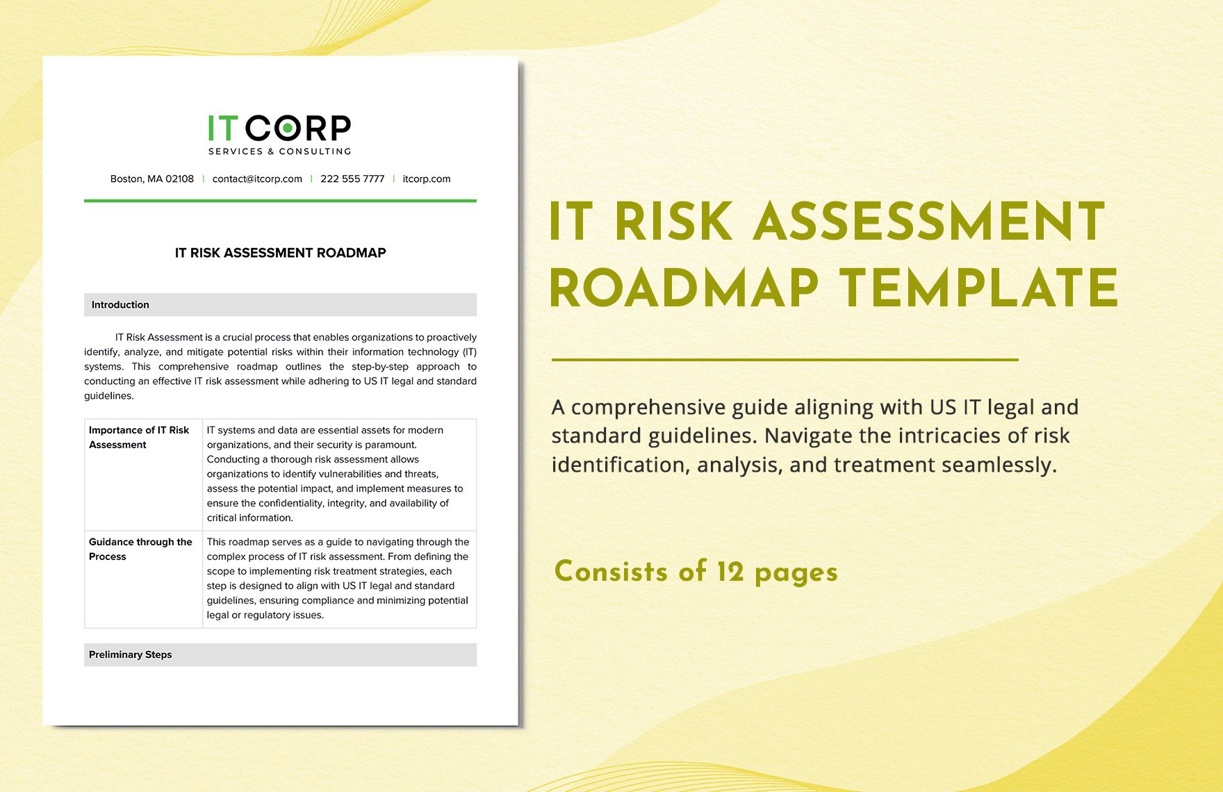 IT Risk Assessment Roadmap Template in Word, Google Docs, PDF