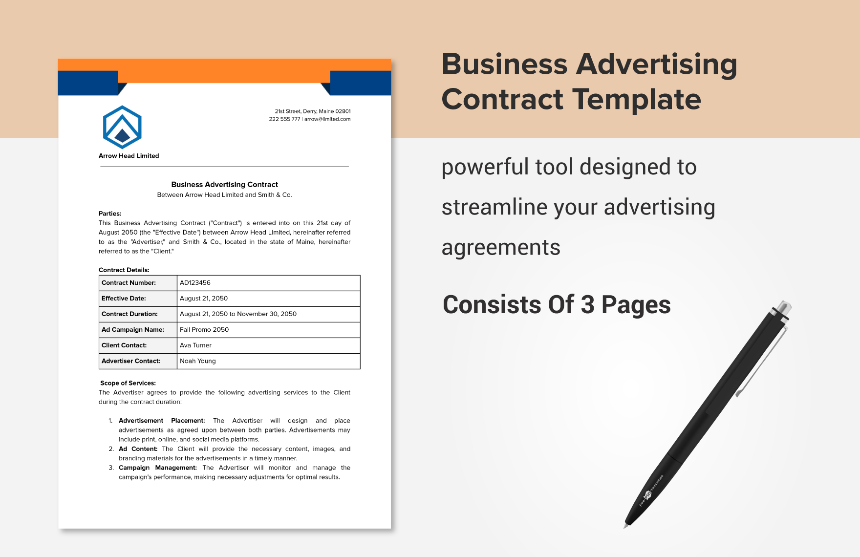 Business Advertising Contract Template