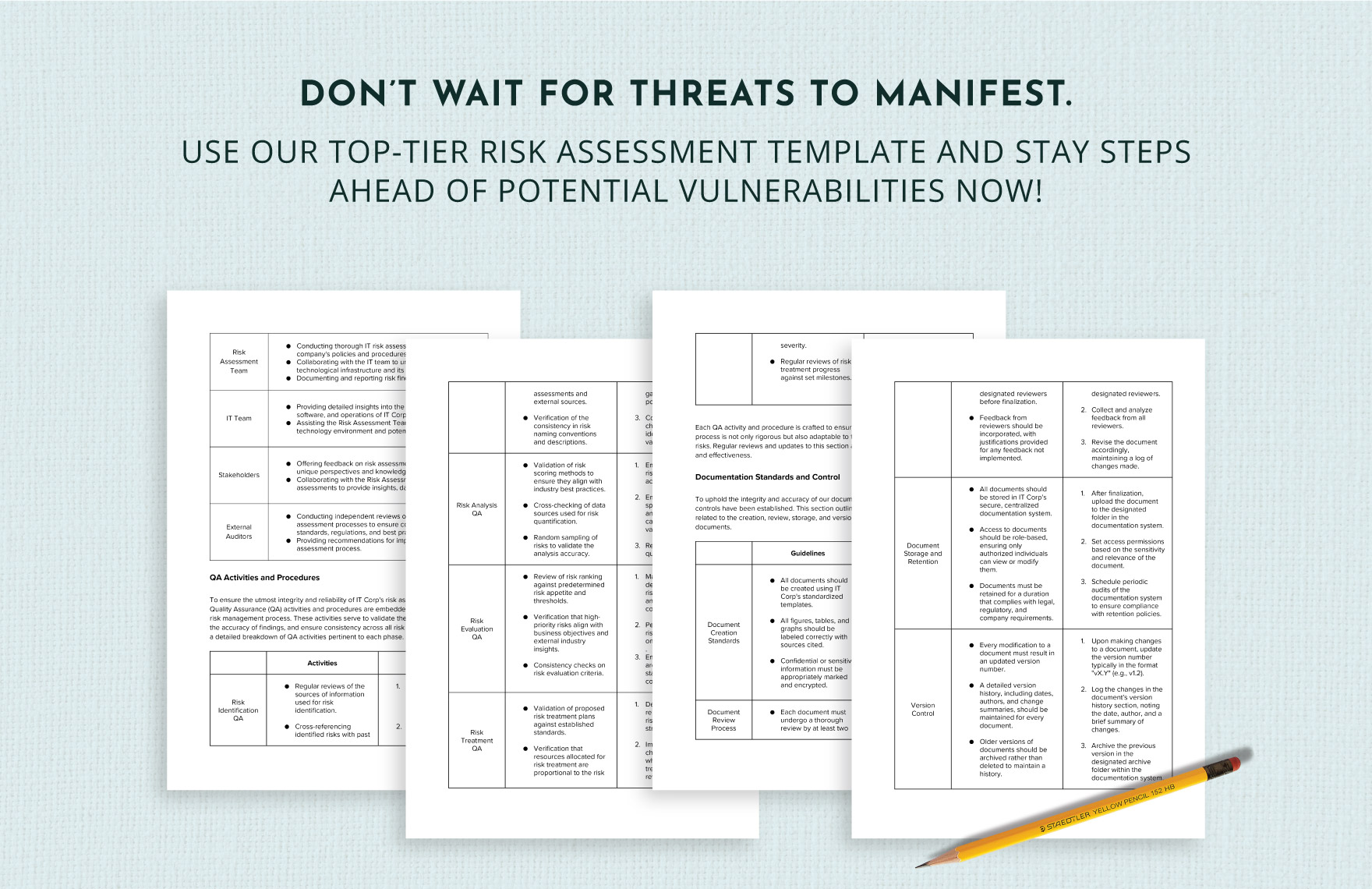 IT Risk Assessment Quality Assurance Plan Template