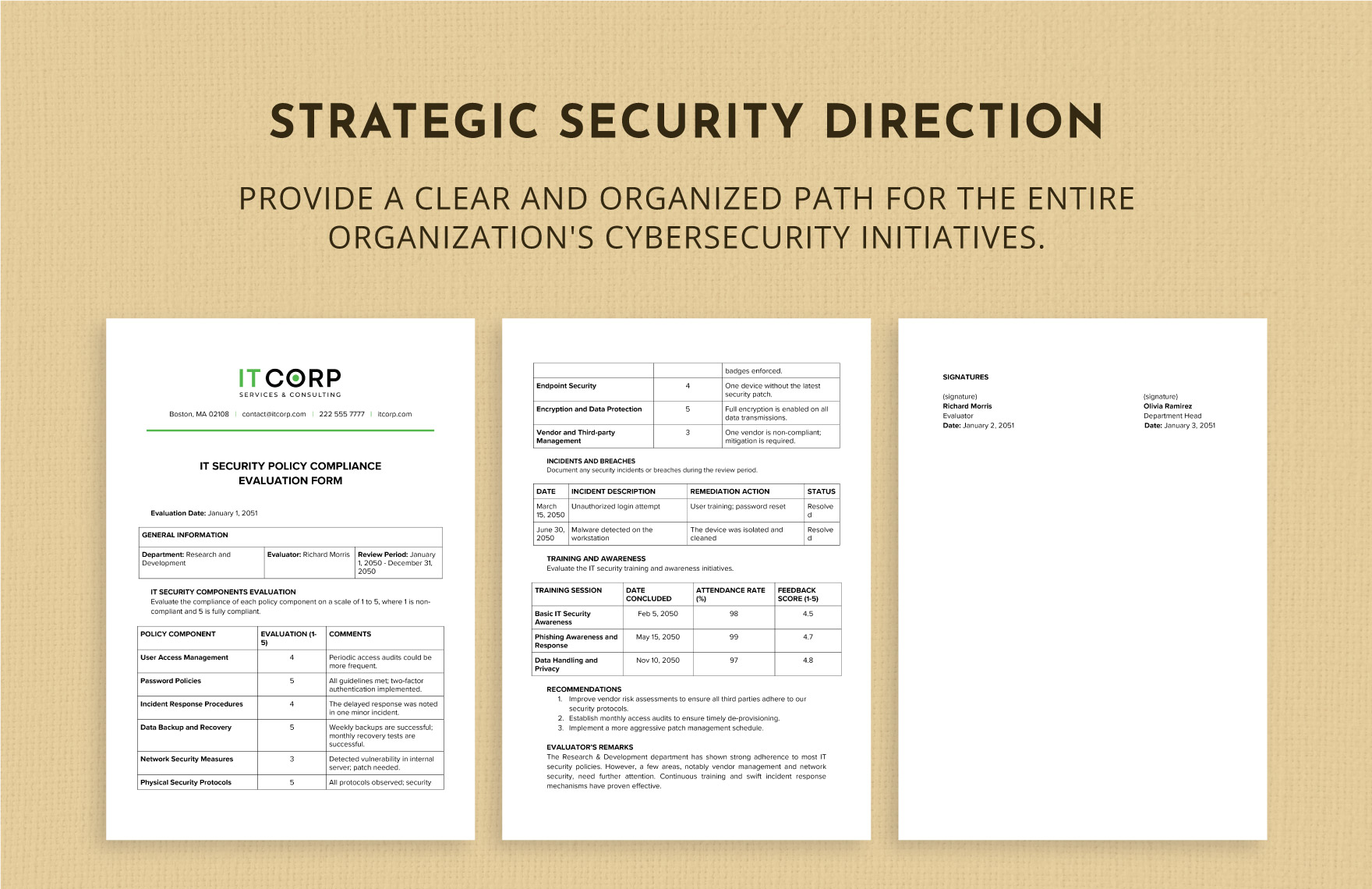 IT Security Policy Compliance Evaluation Form Template