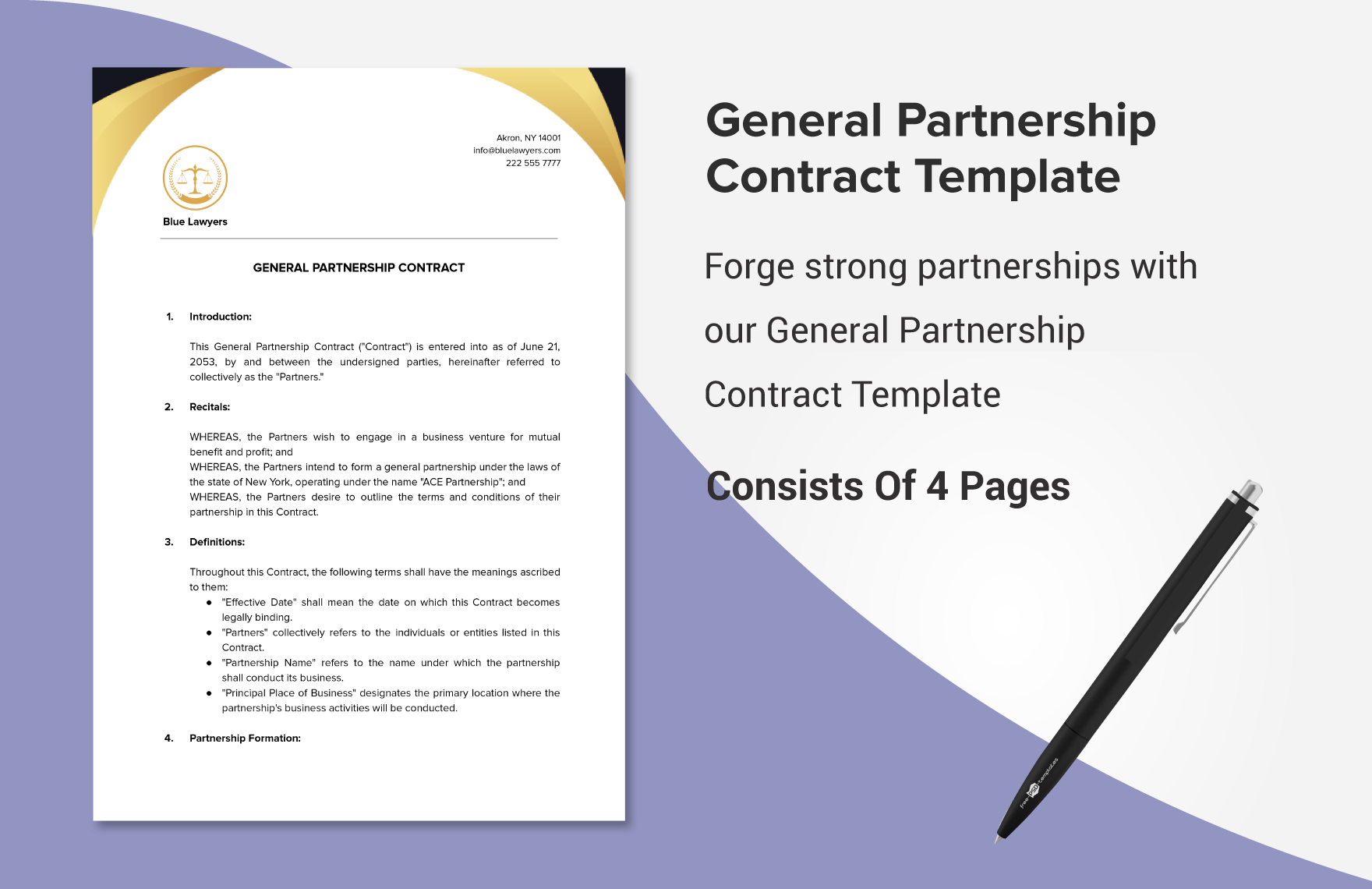 General Partnership Contract Template
