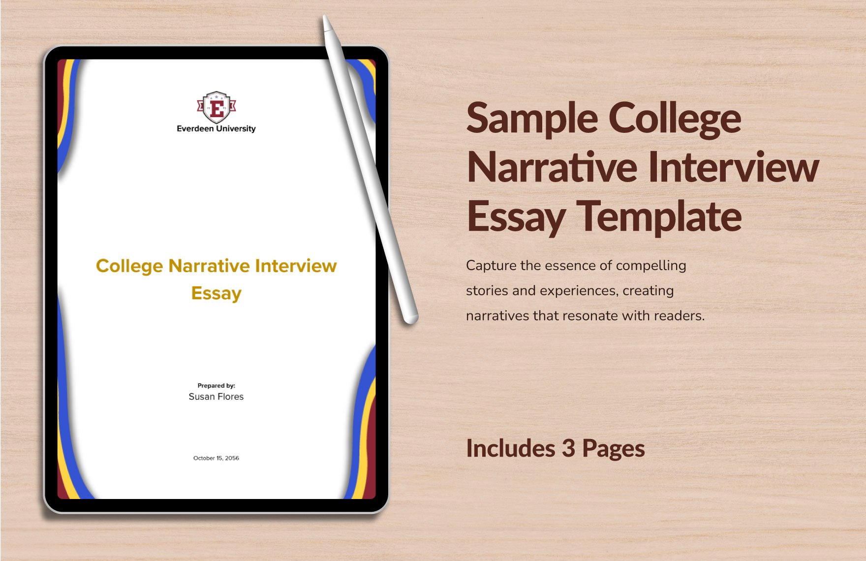 Sample College Narrative Interview Essay Template