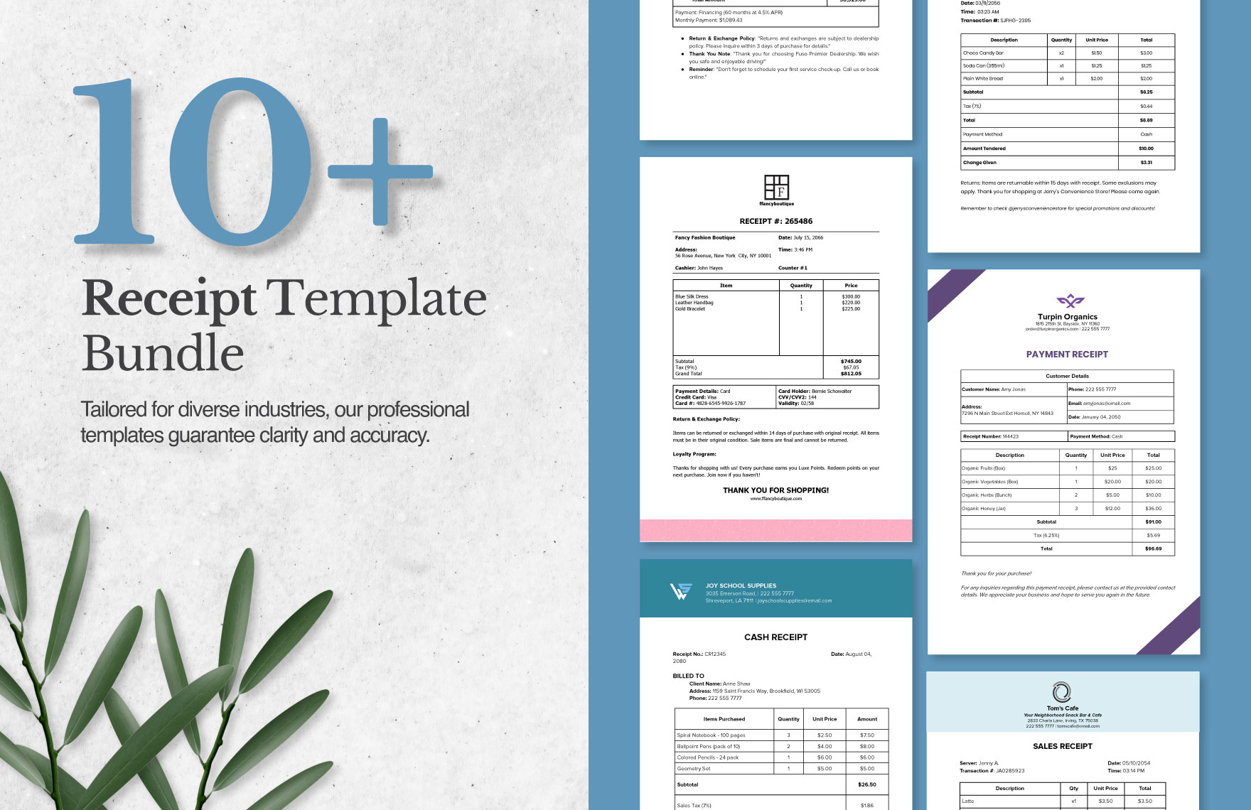 10+ Receipt Template Bundle in PDF, Word, Google Docs - Download | Template.net