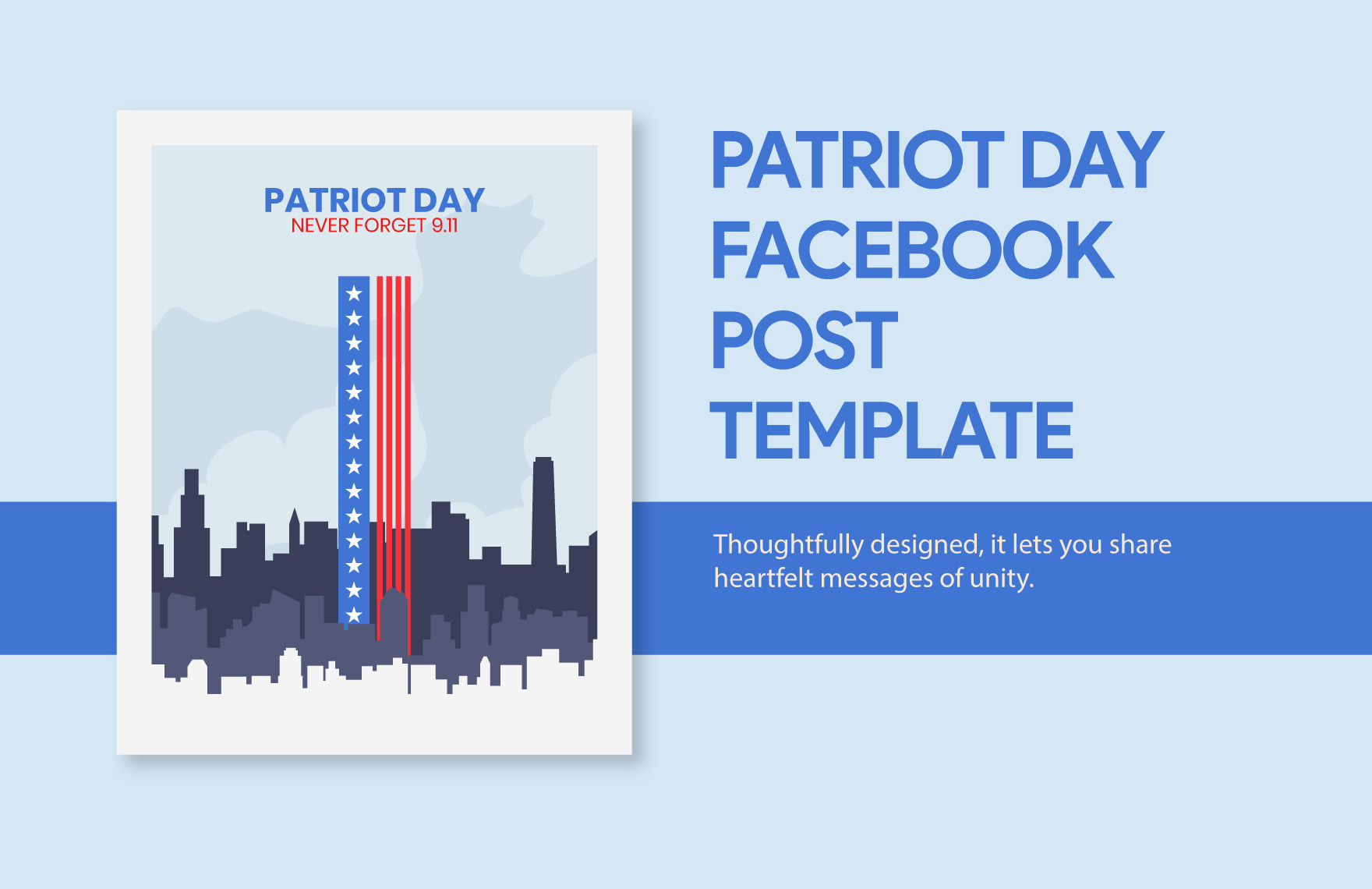 Free Patriot Day Facebook Post Template in Illustrator, PSD, PNG
