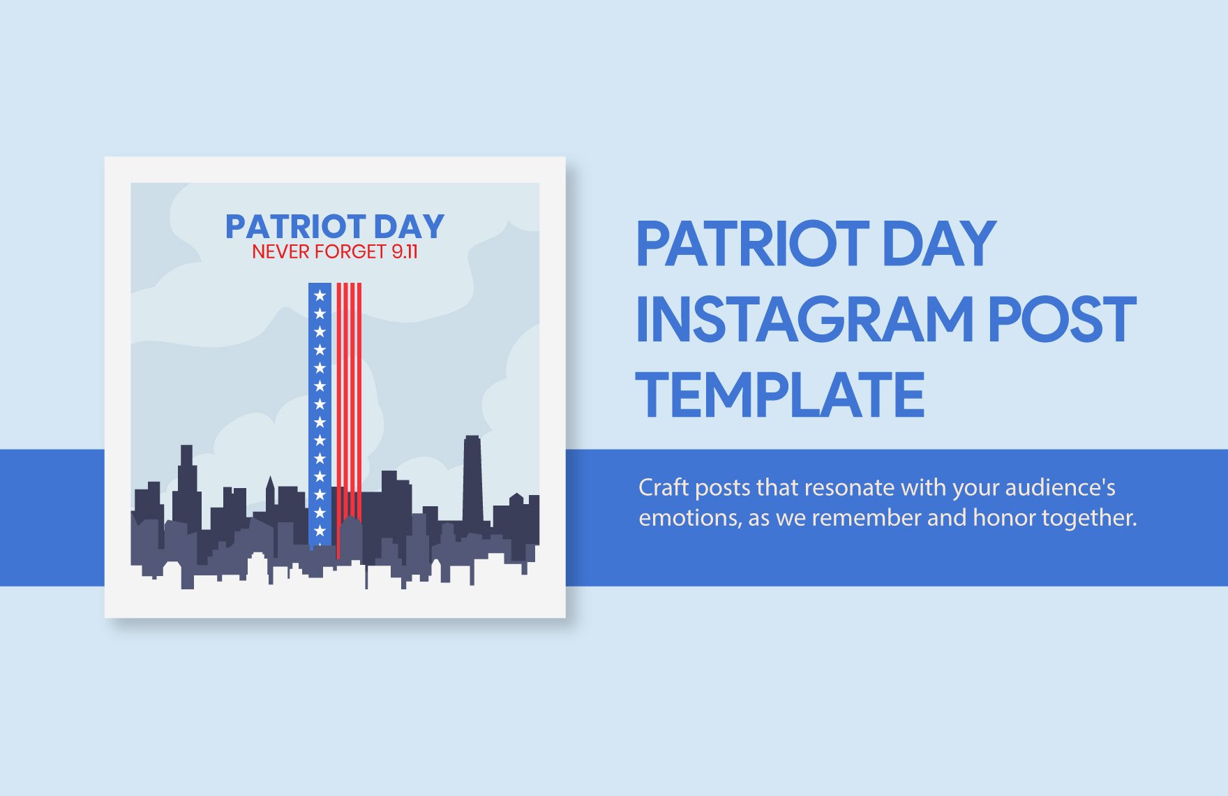 Free Patriot Day Instagram Post Template in Illustrator, PSD, PNG