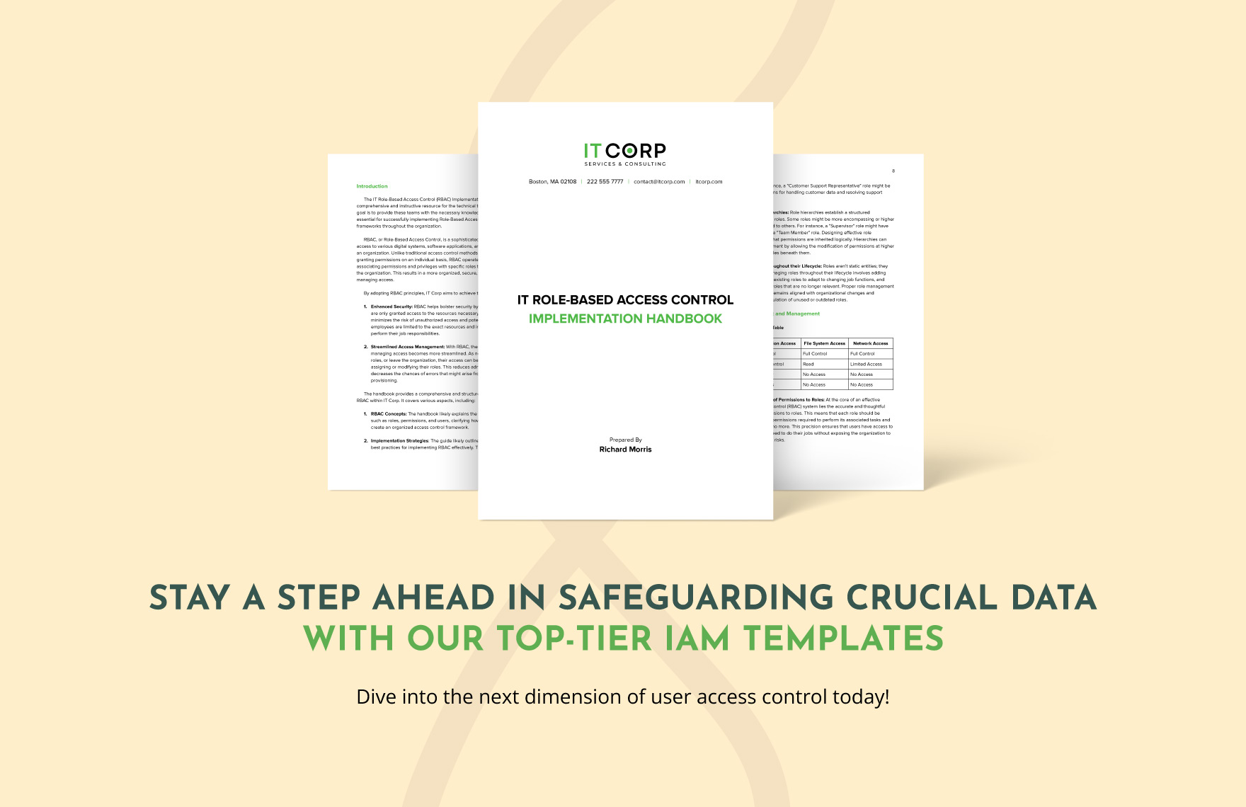 IT Role-Based Access Control Implementation Handbook Template