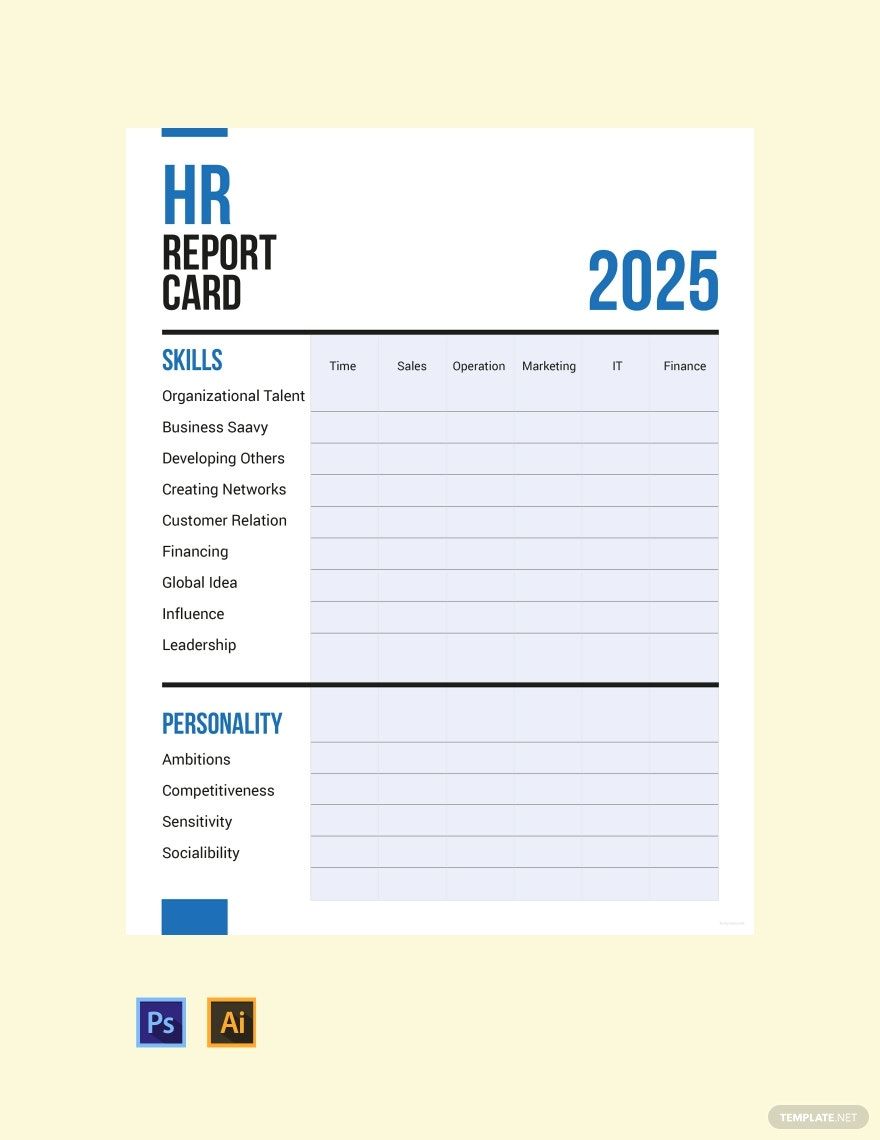 HR Report Card Template