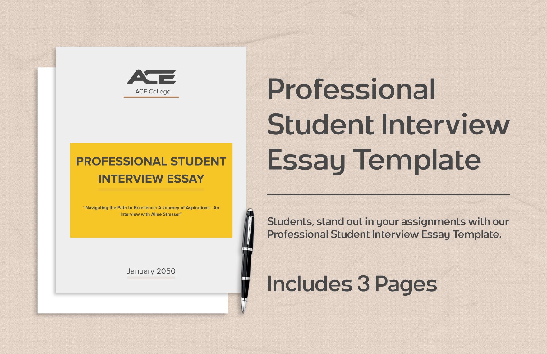 Professional Student Interview Essay Template
