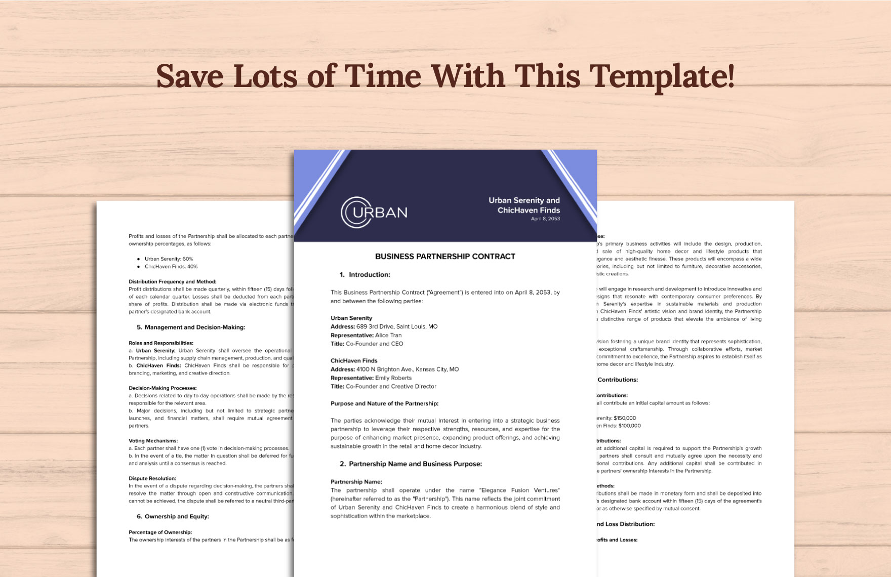 Sample Business Partnership Contract Template