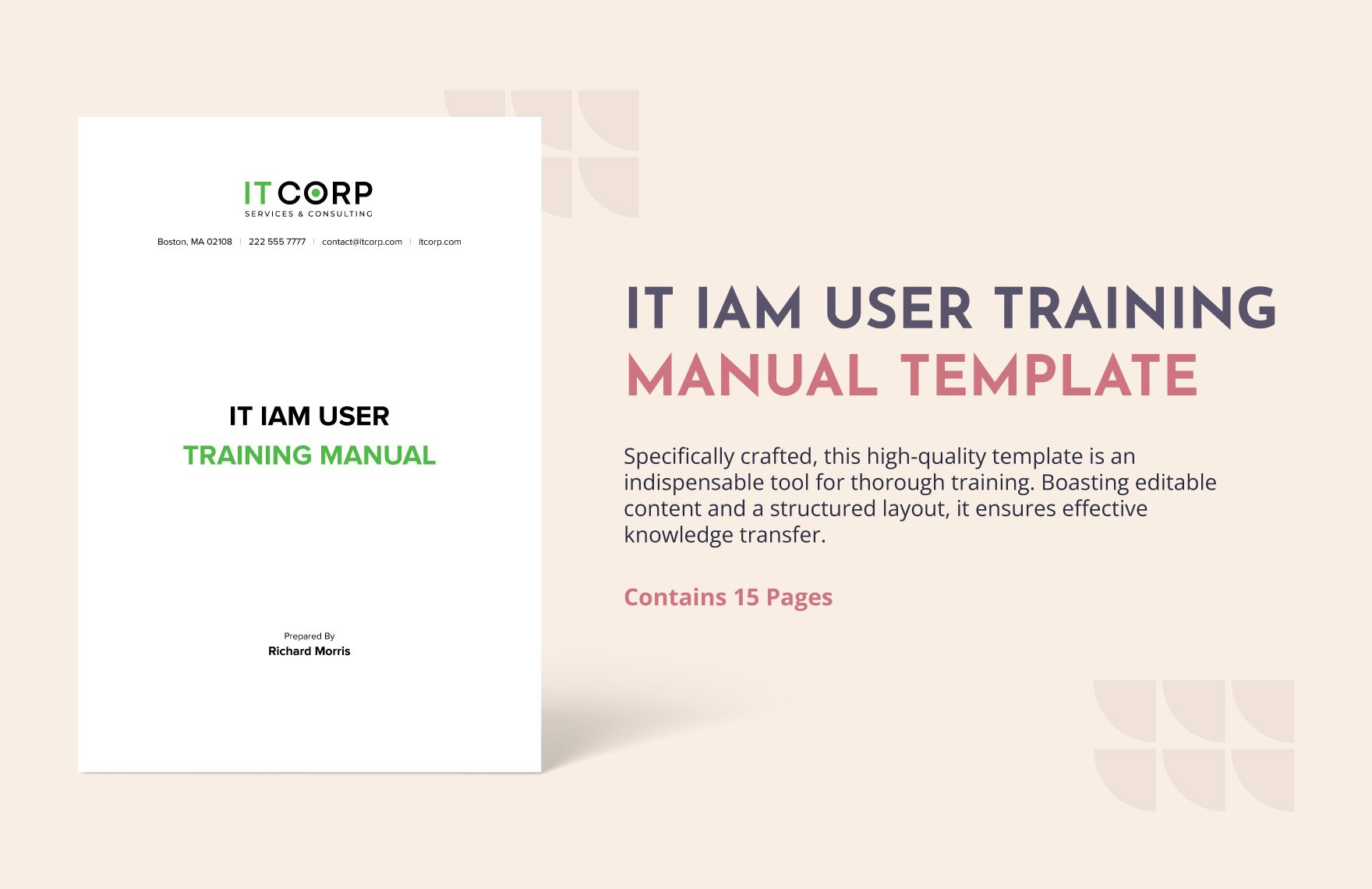 IT IAM User Training Manual Template in Word, Google Docs, PDF