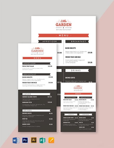 restaurant menu template microsoft word free download